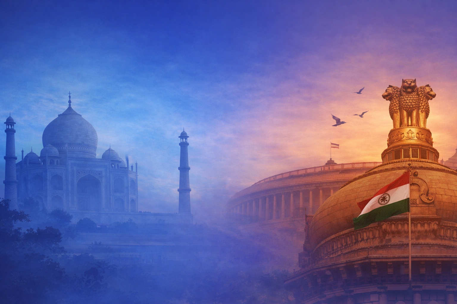 India landmarks background
